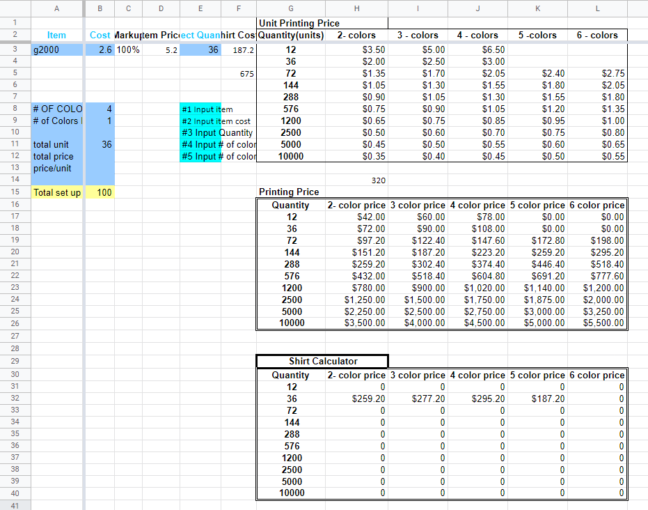 Calculadora original baseada em Excel
